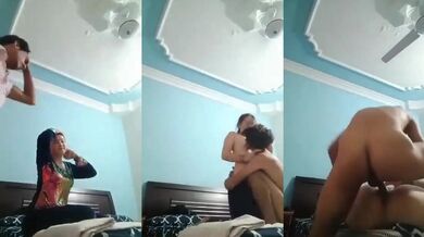 Young college lover kar rahe hai palang tod chudai
