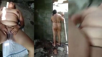 Gaanv ki moti randi orat ke sath outdoor sex