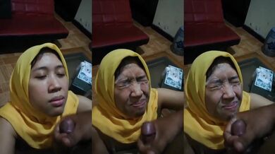 Cute muslim ladki nai muh ke upar liya boyfriend ka virya