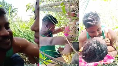 Khet me ghaas ke beech me desi chut chudai