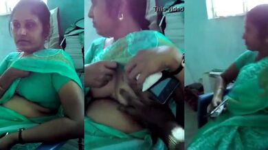 Tamil aunty boobs pressing