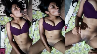 Muh mai lund chut mai khira blowjob k sath masturbation ka maja leti horny girl