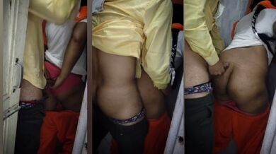 Padosan college girl ko khade khade choda or uski gaand k upar jhada maal