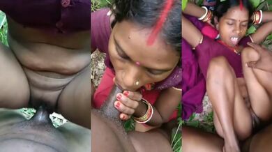 Dehati bhabhi ka outdoor blowjob or chut chudai