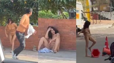 Daru pike road mai nangi hoke tamasha karti ladki ka jaipur wtp viral video