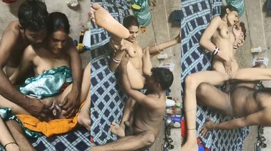 Jamin mai bistar bicha biwi ki chut or gaand chaatk jamke choda